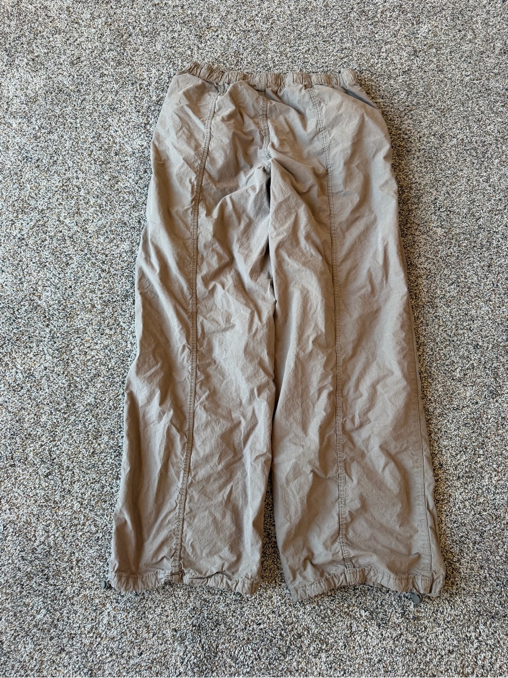 Zara Women’s Tan Parachute Cargo Pants Size S Wide Leg Drawstring Utility Y2K - Picture 5 of 5